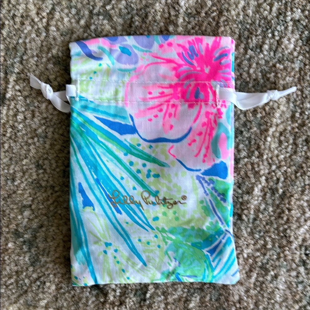 NWOT Lilly Pulitzer Floral Drawstring Pouch - Picture 3 of 5